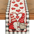 Artoid Mode Watercolor Hearts Gnomes Love Table Runner, Seasonal Anniversary by ArtoidMode
