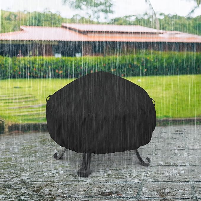 Unicook Round Fire Pit Cover 38 Inch Dia, Fire Bowl Cover Heavy Duty Waterproof - Image 8