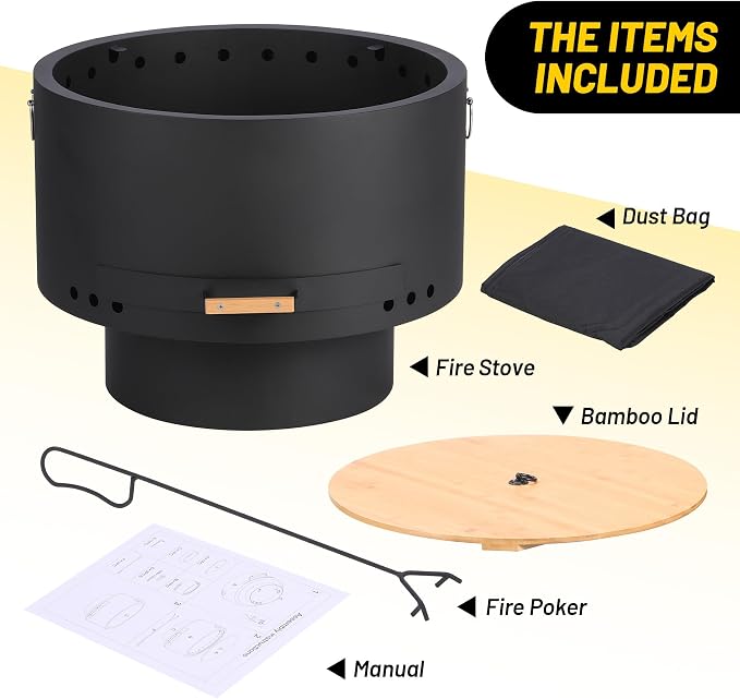GarveeLife 26 in Smokeless Fire Pit - Image 6