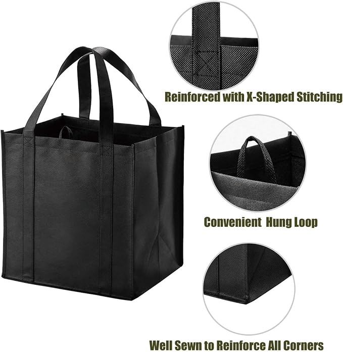 NERUB Set of 10 Reusable Grocery Bags Heavy Duty Shopping Bags Large Grocery - Image 2