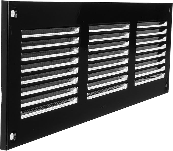 Repa Market 5-Pack 12x4 Inch Air Vent Cover/Black Galvanized Steel Louvered - Image 7