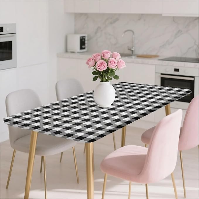Rectangle Table Cloth Cover Waterproof Elastic Fitted Polyester Fitted - Image 7