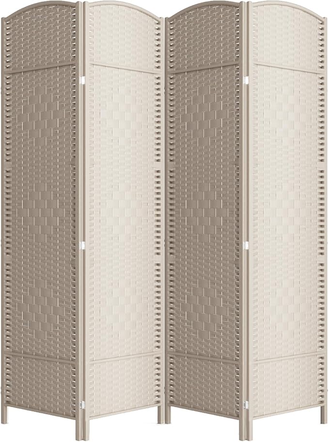 4 Panel Room Divider, 6Ft Folding Privacy Screen, Tall by cocosica