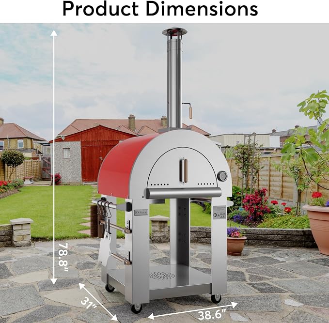 Empava Pizza Oven with Open Shelf and Wheels - Image 5