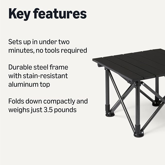 Amazon Basics Camping Table, Camping Essentials - Image 3