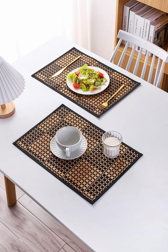 Bamboo Placemats Set of 4, Woven Table Mats - Image 5