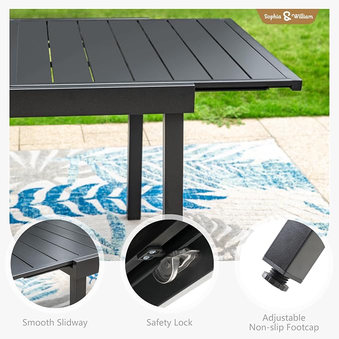 Sophia & William 9 Pieces Patio Dining Set - Image 4