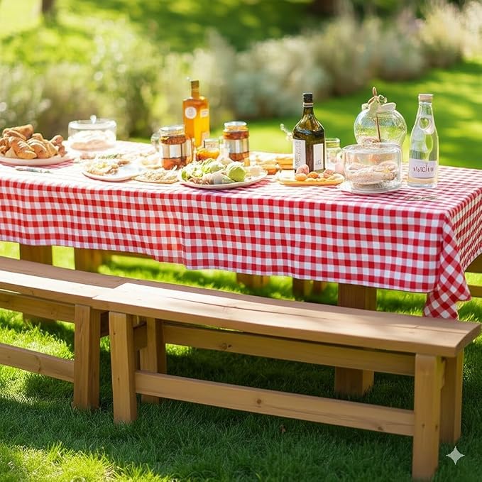 Nasitos 2 Pack Vinyl Picnic Table Cover 60x84 Inch-Flannel Backed Rectangle - Image 7