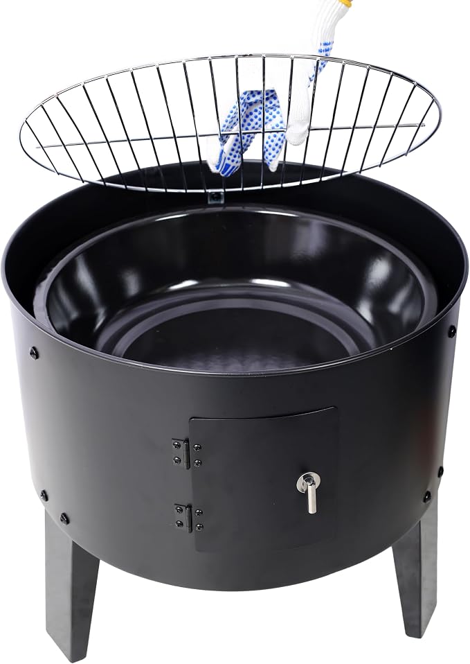 17 Inch Charcoal Smoker Grill, Heavy Duty Vertical BBQ Smoker - Image 8