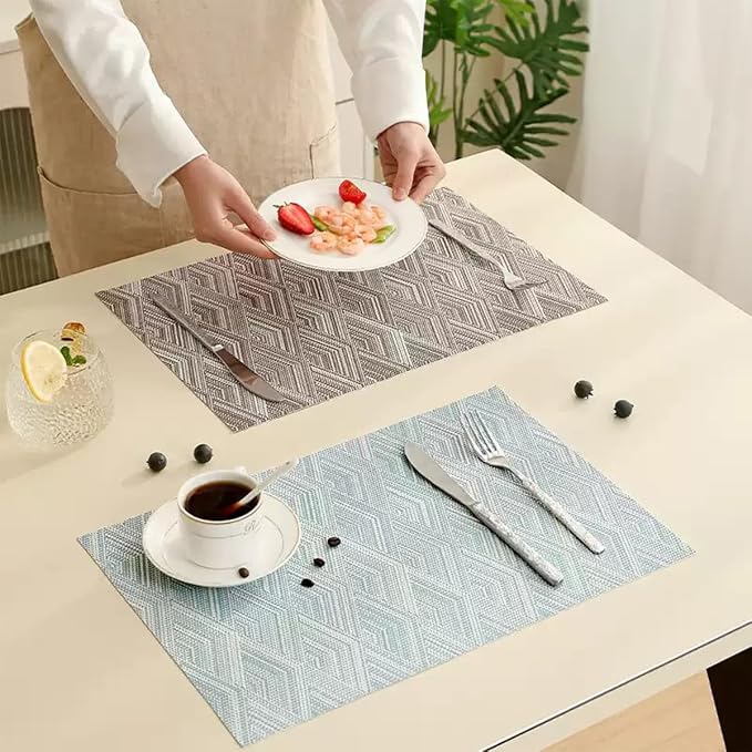 Druable Placemats Set of 6, Plastic Heat-Resistant Non-Slip Vinyl Place Mats - Image 6