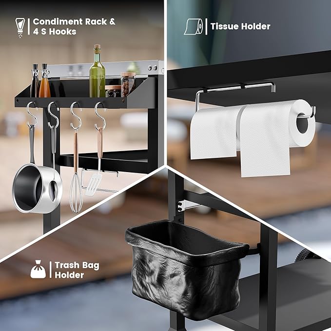 NUUK 3-Shelf Grill Cart for Outdoor - Image 4