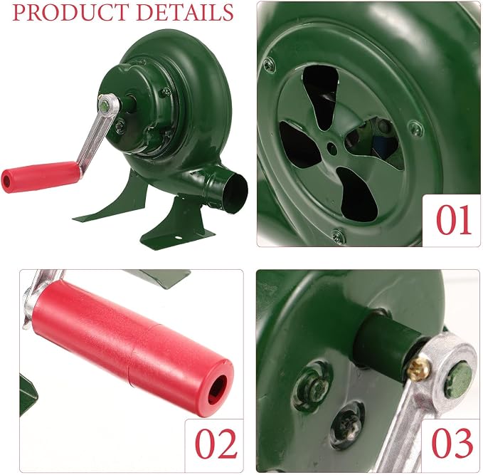 Manual Hand Crank Air Fire Blower Iron Barbecue Fan - Image 5