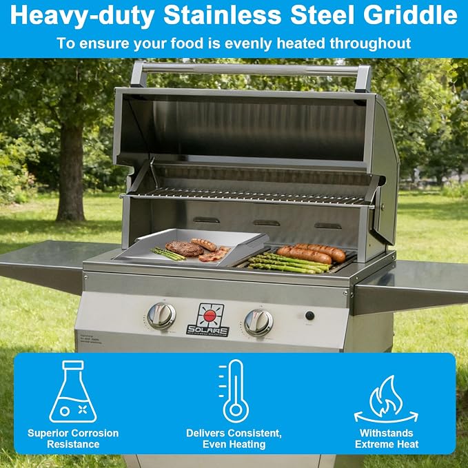 Half Size Griddle Plate for Solaire AGBQ-27 Grills Stainless Steel Griddle - Image 6
