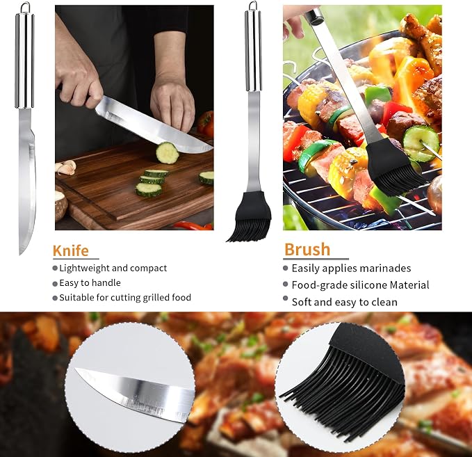 11Pcs Stainless Steel BBQ Grilling Accessories Set, Dad Gifts - Image 4