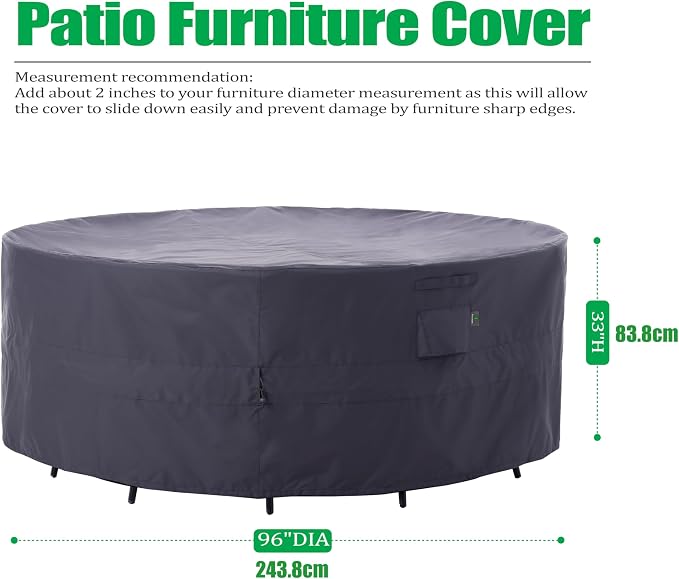 F&J Outdoors Patio Furniture Covers, Heavy Duty Tear Resistant Waterproof UV - Image 2