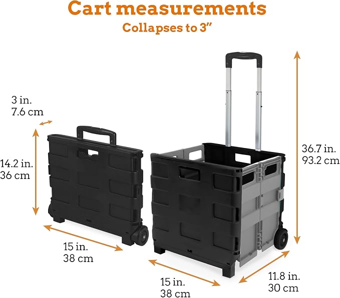 Inspired Living Ultra-Slim Rolling Collapsible Storage Pack-N-Roll Utility-carts - Image 2