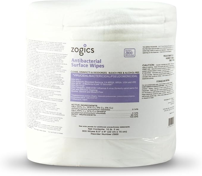 Zogics Antibacterial Wipes, EPA Registered Surface and Gym Equipment - Image 9