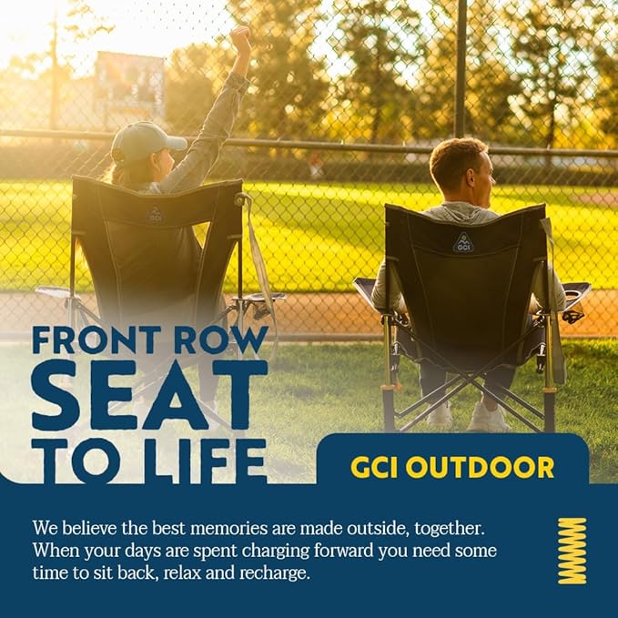 Rocking Camping Chair in Loden Green with Steel Frame and 250 lb Capacity