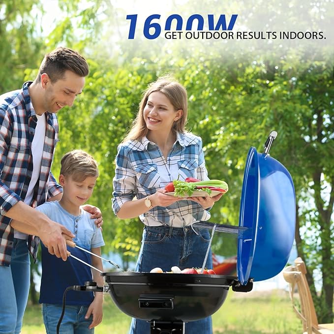 Electric Grill, Techwood Indoor/Outdoor Electric BBQ Grill, 1600W Portable - Image 2