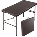 VINGLI 4 FT Plastic Folding Camping Table, Portable in/Outdoor Party Picnic by VINGLI
