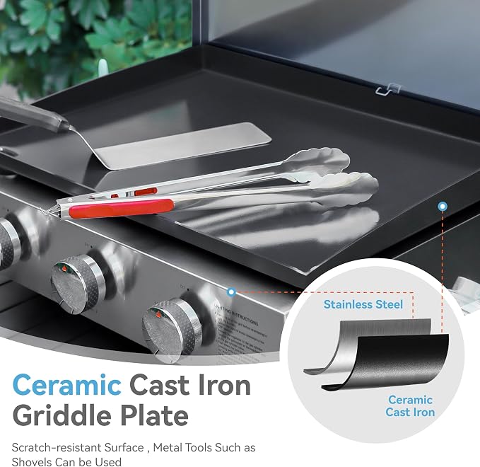 GREEN PARTY 3 Burner Propane Gas Griddle - Image 6