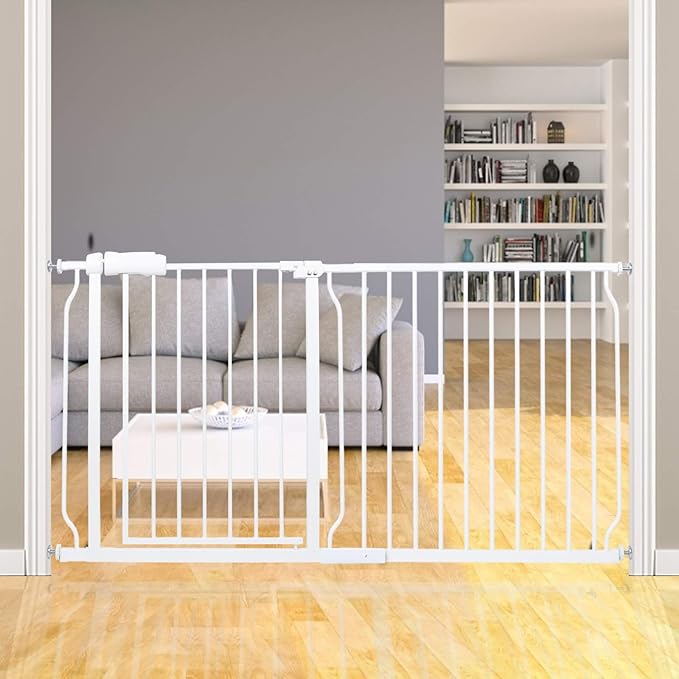 HOOEN Extra Wide Baby Gate for Stairs Doorways Hallways Tension Baby Gate Walk by HOOOEN