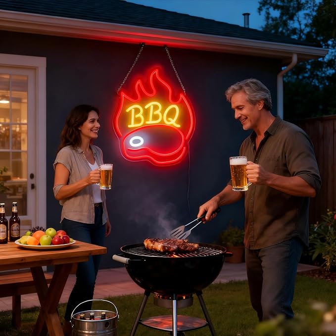 BBQ Neon Signs for Backdrop wall decor，Dimmable USB Powered, Barbecue Neon - Image 6