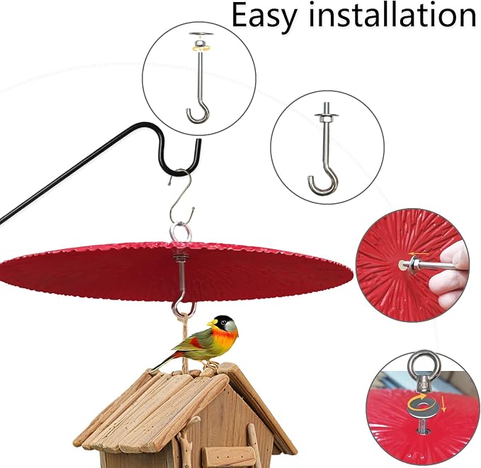 13" Bird Feeder Baffle, Metal Hummingbird Feeder Rain Guard, Metal Hanging - Image 6