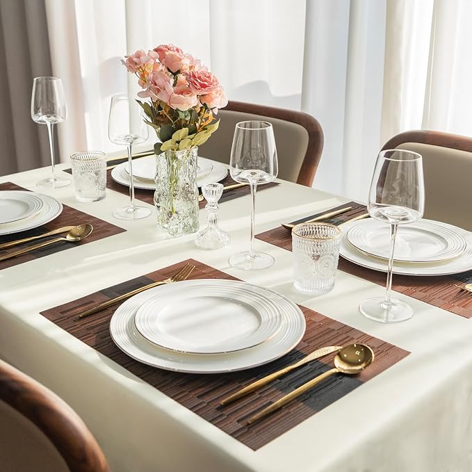 Placemats Set of 4 Vinyl/Plastic Woven Place Mats - Image 6