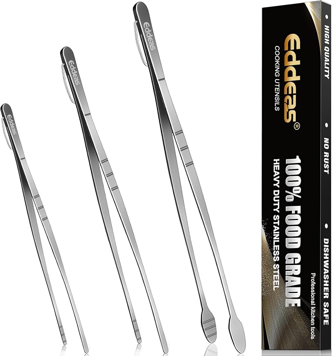 Kitchen Tweezers Tongs, Cooking Tweezers Stainless Steel by Eddeas
