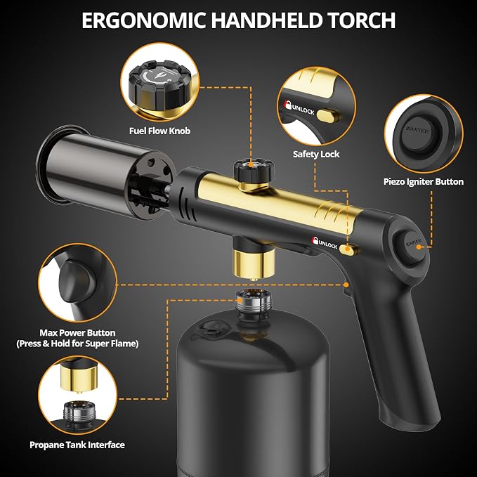 Powerful Cooking Propane Torch, Sous Vide, Adjustable Kitchen Torch - Image 4