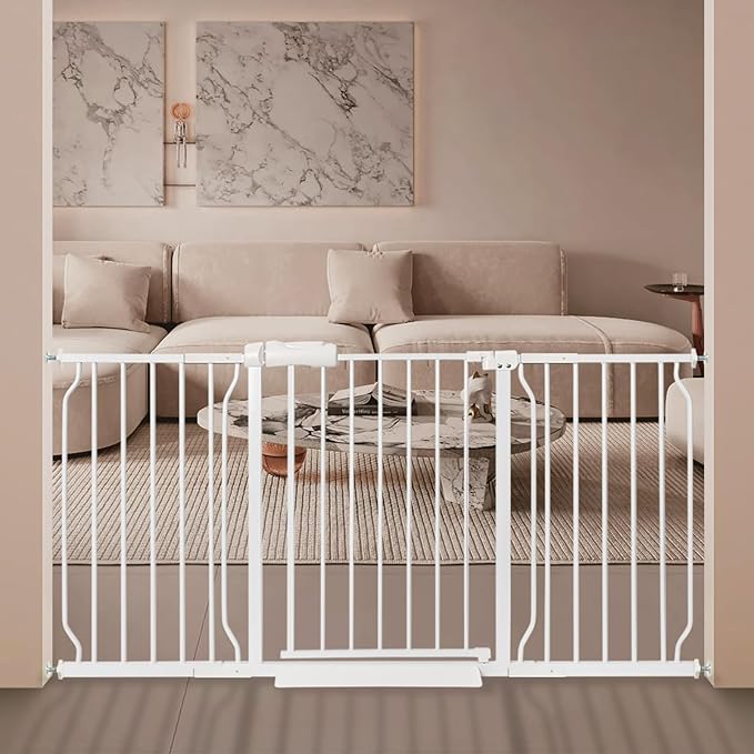 Extra Wide Baby Gate with Door Pressure Mounted 57.48-62.20 Inch, Child Baby by Unknown