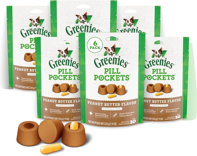 Greenies Pill Pockets for Dogs, Large Size Soft Dog Treats, Peanut Butter Flavor by GREENIES