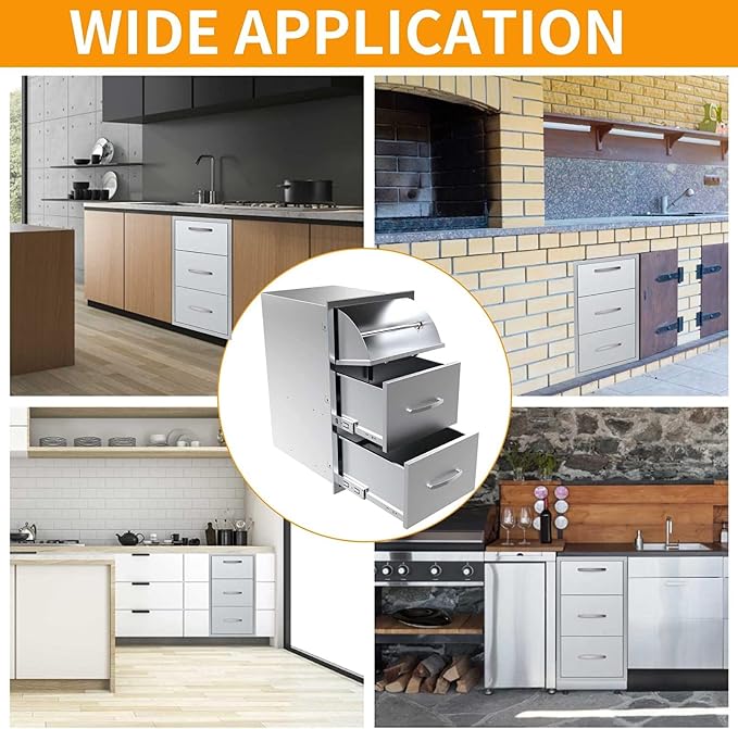 Outdoor Kitchen Drawers, Box Frame Style Flush Mount BBQ Drawer w/Stainless - Image 7
