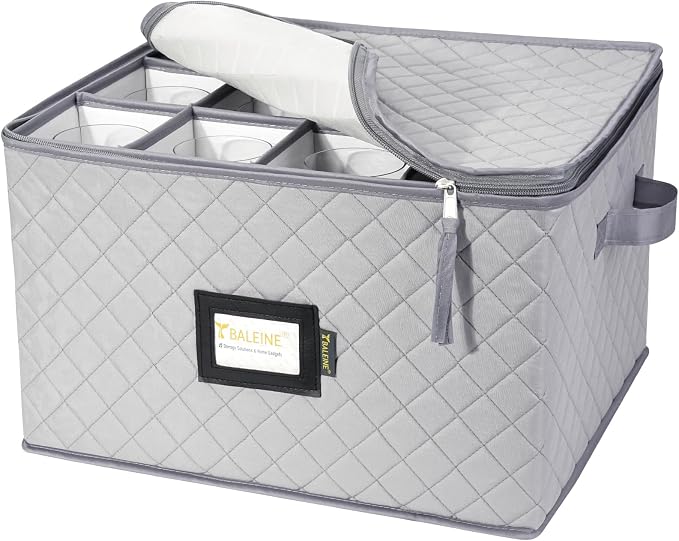 BALEINE China Storage Containers, Sturdy Quilted Wine Glass Storage, Plate by BALEINE