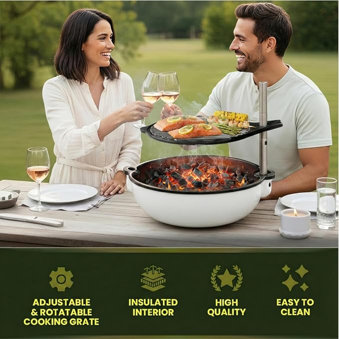 Bola Grill Traveler Portable Charcoal Grill – Small Tabletop BBQ Grill - Image 4