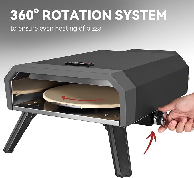 Outdoor Pizza Oven with 13-Inch Pizza Stone, 000 BTU, Portable Propane Gas - Image 3