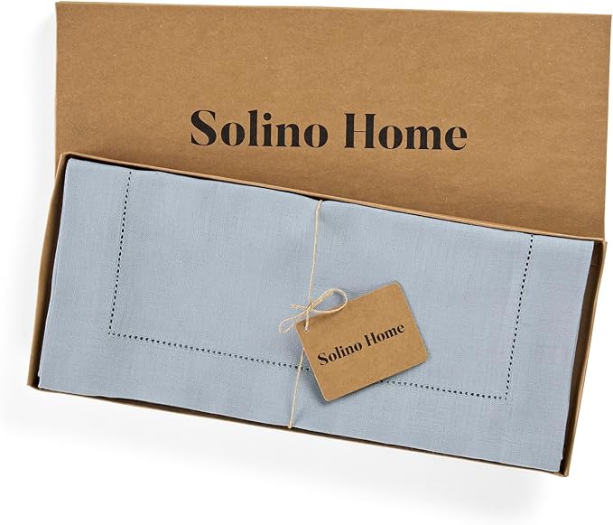 Solino Home Linen Dusty Blue Table Runner 108 Inches Long - Image 5