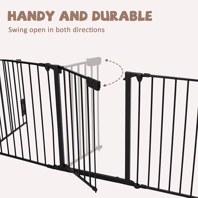 AUXSOUL 118" Wide Baby Gate Metal Safety Playpen - Image 4