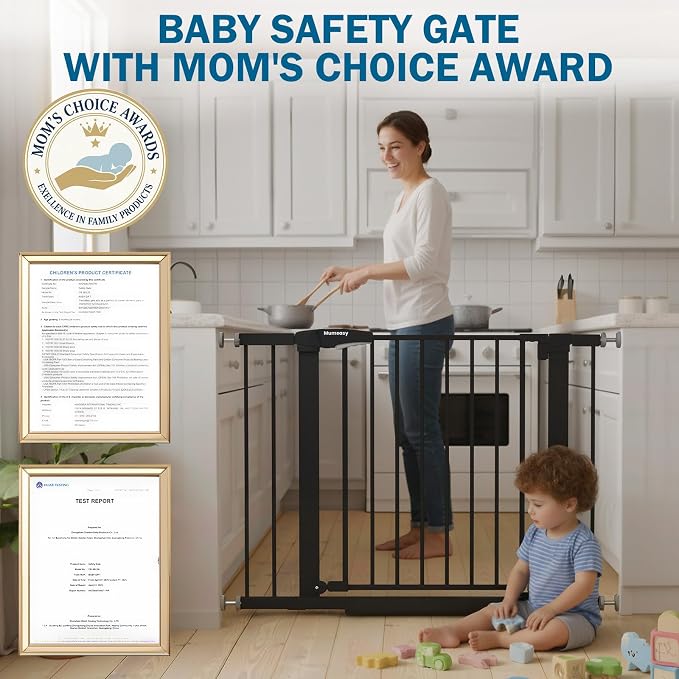 Baby Gate for Stairs, 29.7-40.6" Pressure Mounted Dog Gate, Auto Close Safety - Image 3
