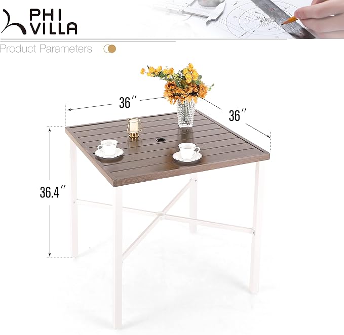 PHI VILLA Outdoor Bar Table, High Patio Table - Image 3