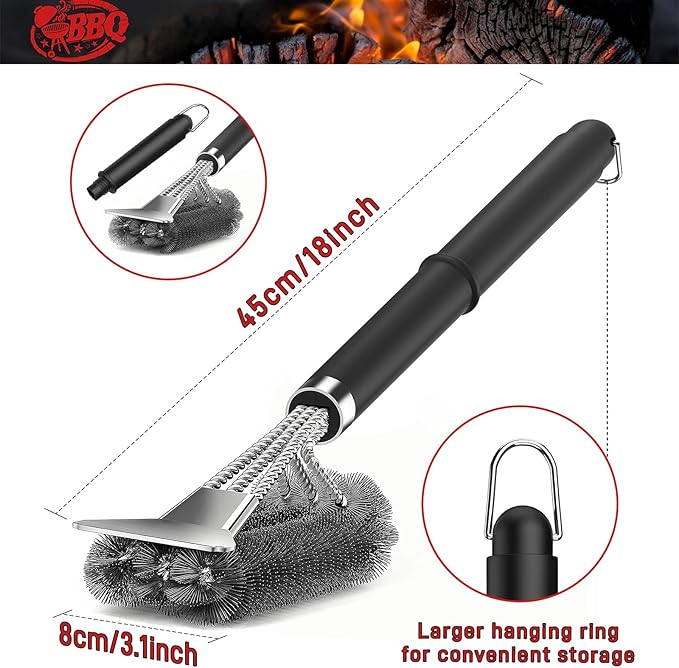 TNTOR Grill Brush with Scraper, Extra Strong Grill Cleaner Accessories - Image 3