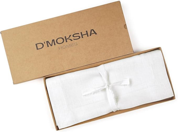 D'Moksha Homes Linen White Table Runner 72 Inches Long - Image 7