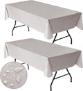 Nasitos 2 Pack Vinyl Silver Tablecloth Rectangle 60x102 Inch-Plastic Tablecloth by Nasitoshomedecor