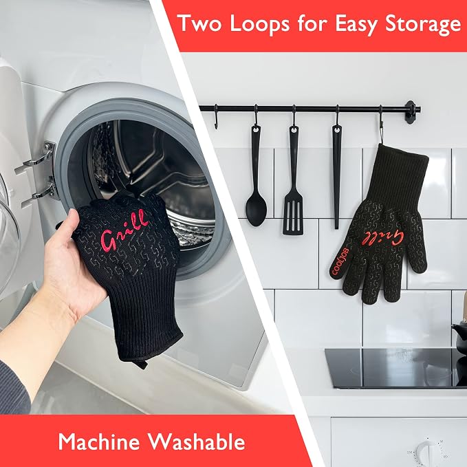 COOLJOB Heat Resistant BBQ Gloves - Image 5