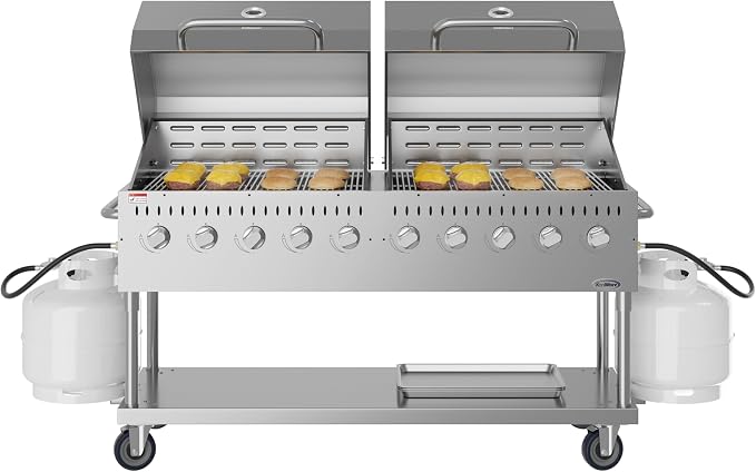 72 in. 10-Burner Commercial Outdoor Propane Gas Grill - Image 2