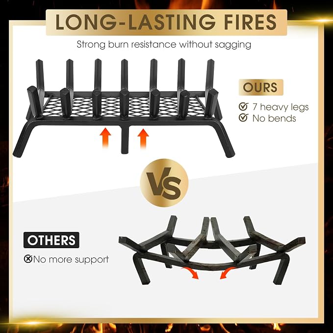 G GOOD GAIN Fireplace Grate - Image 4