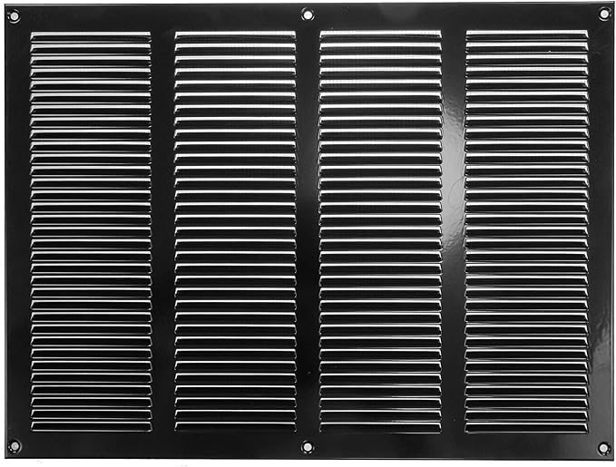 Repa Market Air Vent Cover 16x12 Inch Black Galvanized Steel Louvered Grill by RepaMarket