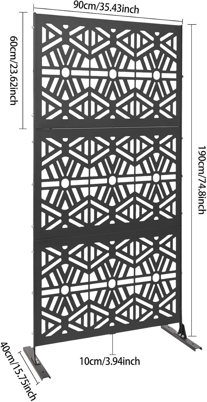 75" H×35" W Decorative Outdoor Privacy Screen - Image 2