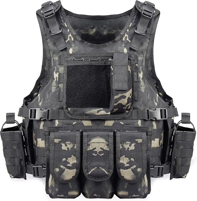 BOMTURN Tactical Airsoft Vest Upgrade Adjustable Modular Paintball Vest Outdoor by BOMTURNTACTICALEQUIPMENT